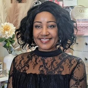 Black Lace High Neck Long Blouse. Size 14 Nextmia